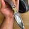 Premium Hunting Knife With Wolf Engraved Blade Ebony Handle Brass Bolsters 4