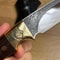Premium Hunting Knife With Wolf Engraved Blade Ebony Handle Brass Bolsters 8