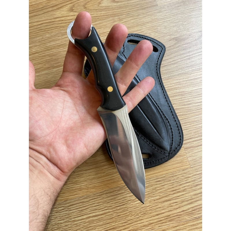 EDC Survival Hunting Knife Handmade 1075 Steel Compact Utility Blade 6