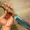 Artisan Camping Knife With Acid Darkened 1075 Carbon Steel Blade 1