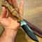 Artisan Camping Knife With Acid Darkened 1075 Carbon Steel Blade 8