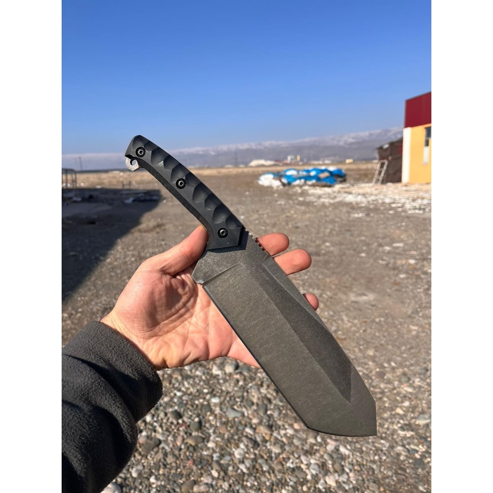 Handmade Sleipner Steel Cleaver Knife Stonewash Outdoor Survival Blade 0
