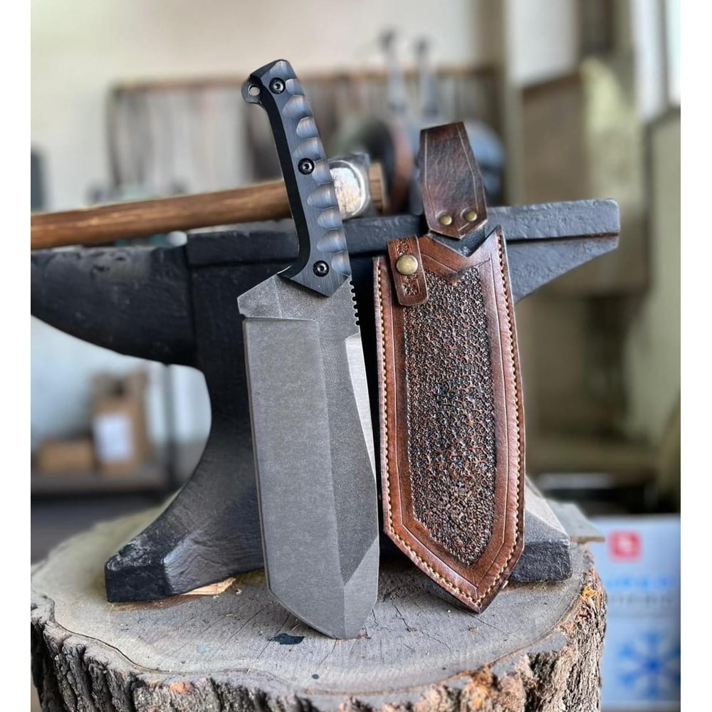 Handmade Sleipner Steel Cleaver Knife Stonewash Outdoor Survival Blade 3