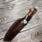 Handmade Camping Cleaver Knife With Walnut Wood Handle Leather Sheath 2