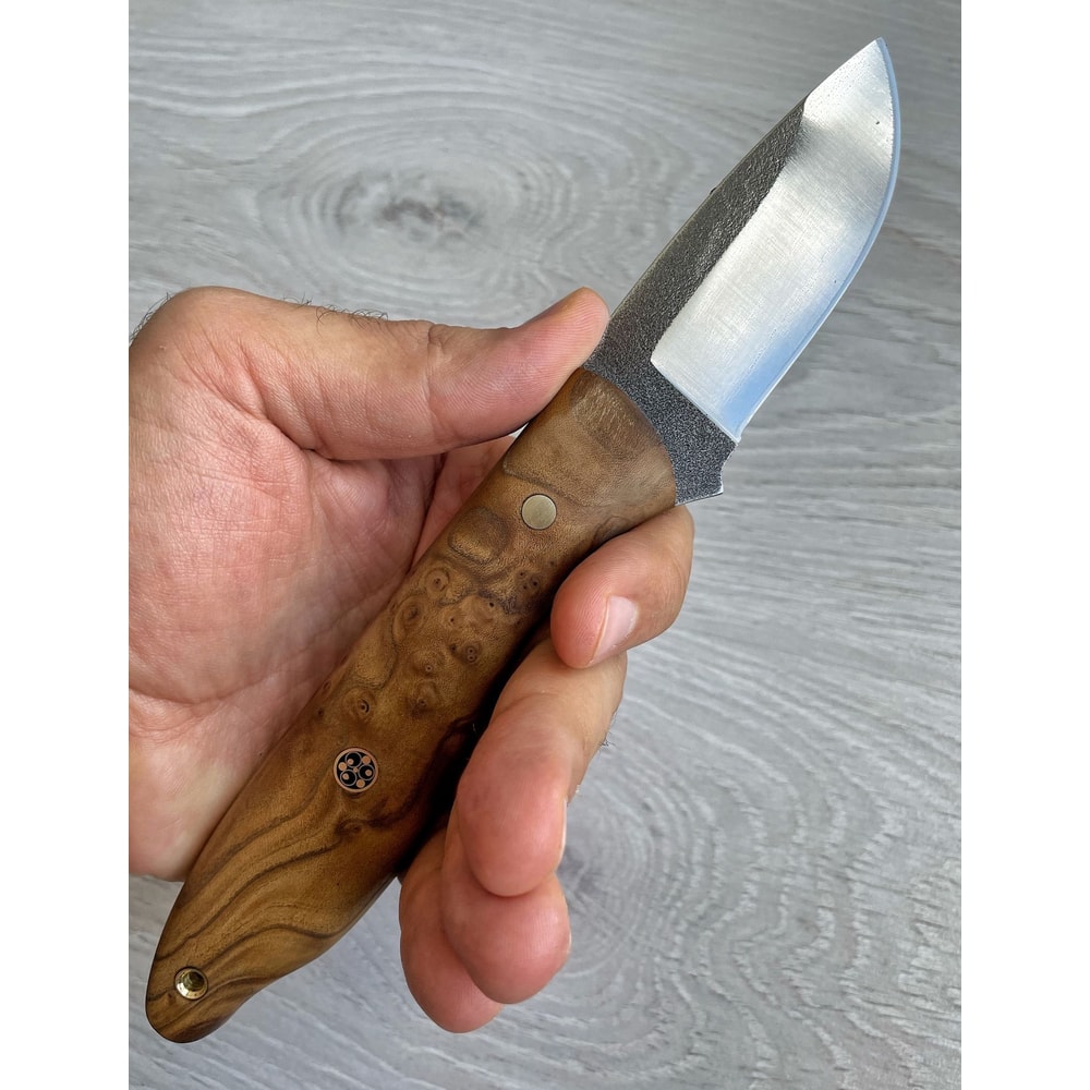 Premium Full Tang Woodworking Knife With N690 Steel Silverberry Handle 2