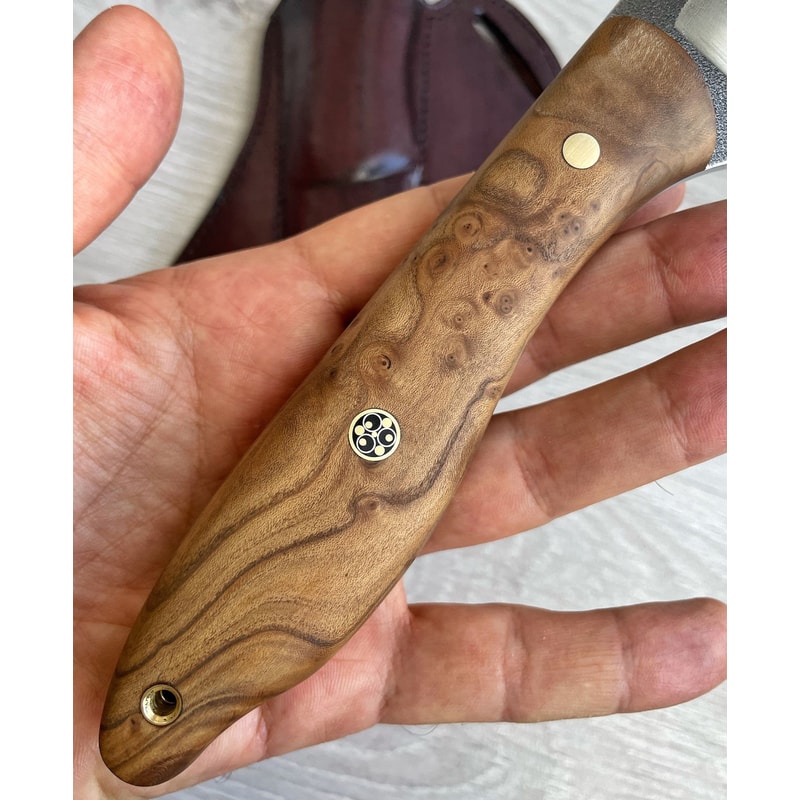 Premium Full Tang Woodworking Knife With N690 Steel Silverberry Handle 4