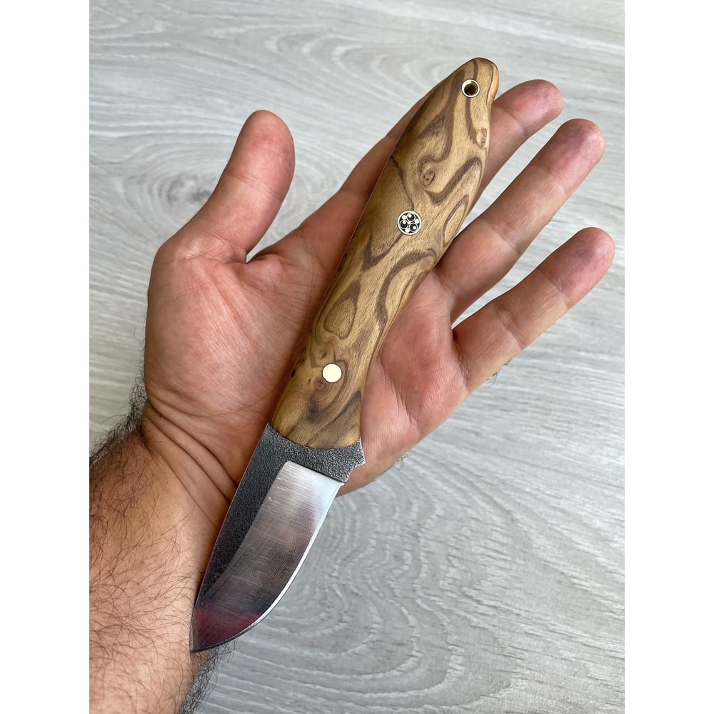 Premium Full Tang Woodworking Knife With N690 Steel Silverberry Handle 5