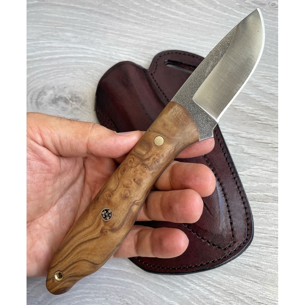 Premium Full Tang Woodworking Knife With N690 Steel Silverberry Handle 0