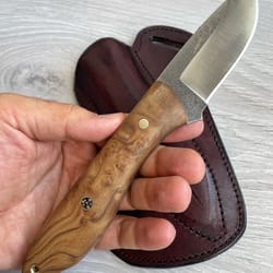 premium full tang woodworking knife with n690 steel & silverberry handle
