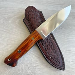premium full tang woodworking knife with n690 steel & silverberry handle | boy friend gift