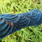 Peacock Blue Waves Hand Knit Fingerless Armwarmer 5