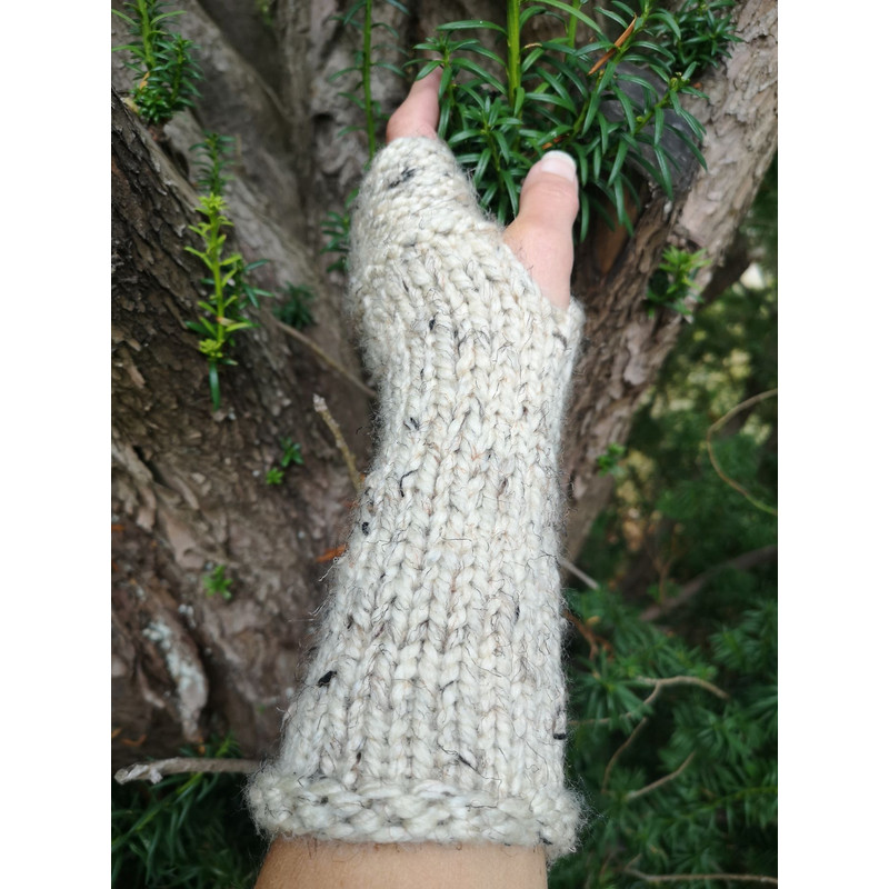 Medieval Handmade Fingerless Knit Gloves Arm Warmer Wool 5