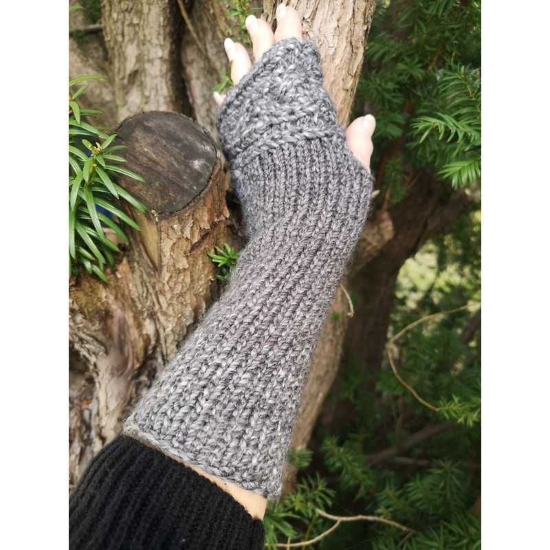 Braid Knit Fingerless Texting Gloves ArmWarmer 3