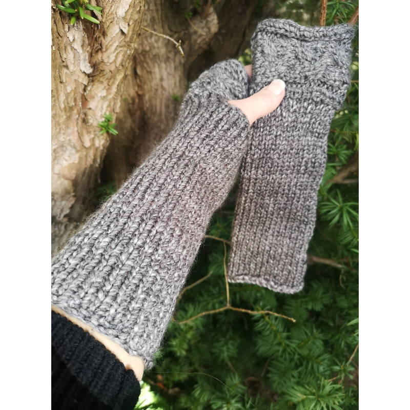 Braid Knit Fingerless Texting Gloves ArmWarmer 4