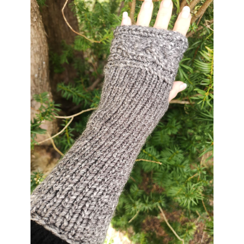 Braid Knit Fingerless Texting Gloves ArmWarmer 1