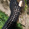 Black Handmade Ajour Net Knit Fingerless Gloves 0