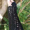 Black Handmade Ajour Net Knit Fingerless Gloves 4