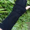 Black Handknit Multipattern Fingerless Gloves Armwarmer 5