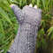 Snowflake Obsidian Gray White Inside Out Fingerless Gloves 9