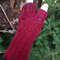 Hand Knit Fingerless Gloves Mittens Blackcranberry Gradient Wool 4