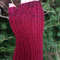 Hand Knit Fingerless Gloves Mittens Blackcranberry Gradient Wool 5