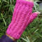 Rose Bonbon Candy Pink HandKnit Fingerless Texting Gloves 4