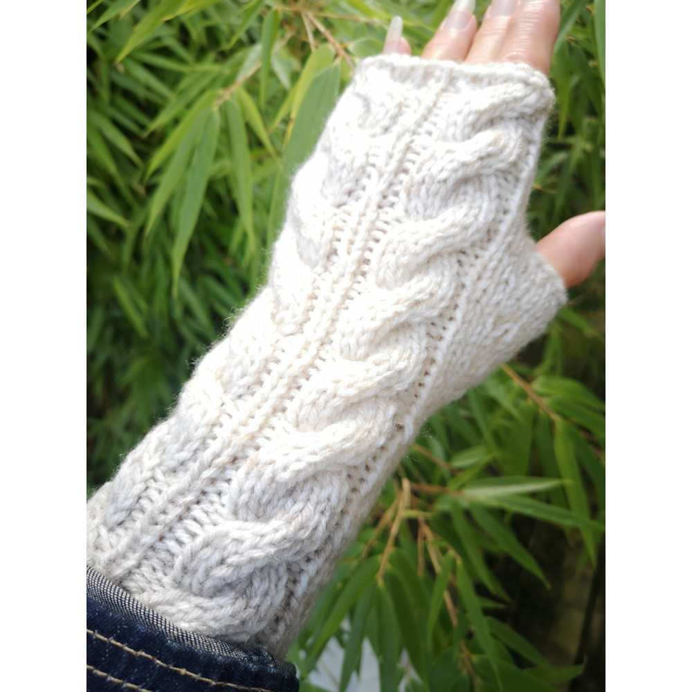 Moonbeam Natural Fingerless Warm Winter Gloves 0