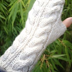 moonbeam natural fingerless warm winter gloves