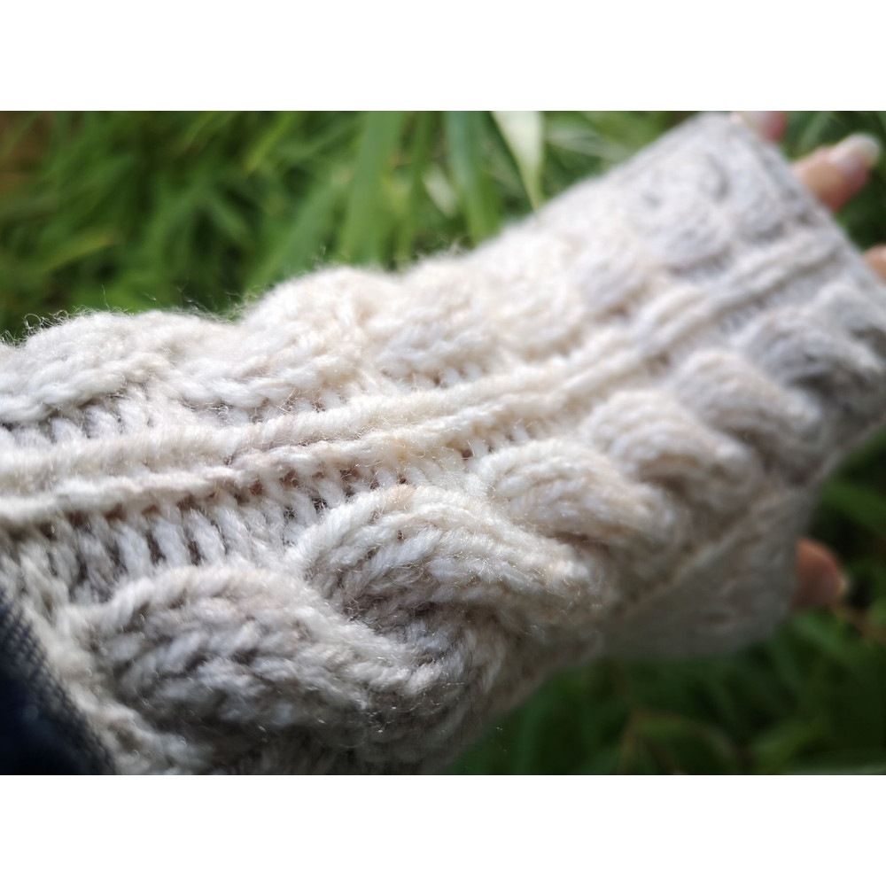 Moonbeam Natural Fingerless Warm Winter Gloves 2