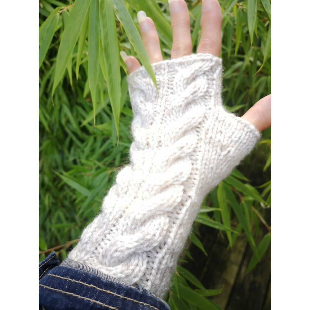 Moonbeam Natural Fingerless Warm Winter Gloves 3