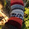 Handmade Multicolor Striped Knit Fingerless Gloves Mittens ArmWarmers Wool Blend 2