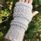 Sustainable Gray Knit Gloves Arm Warmer Recycled Plastic Poly Respun EcoFriendly 0