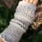 Sustainable Gray Knit Gloves Arm Warmer Recycled Plastic Poly Respun EcoFriendly 1