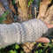 Sustainable Gray Knit Gloves Arm Warmer Recycled Plastic Poly Respun EcoFriendly 4