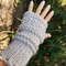 Sustainable Gray Knit Gloves Arm Warmer Recycled Plastic Poly Respun EcoFriendly 6