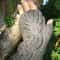 Grey Heather Handmade Fingerless Knit Gloves With Thumb 0