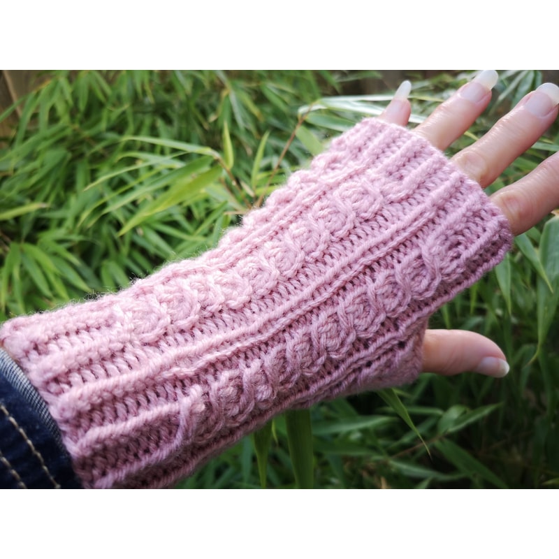Rose Seamless Fingerless Texting Mittens Gloves 0