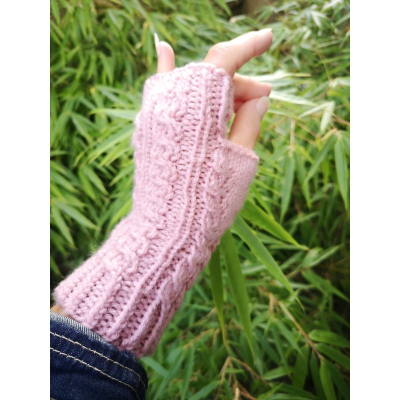 Rose Seamless Fingerless Texting Mittens Gloves 4