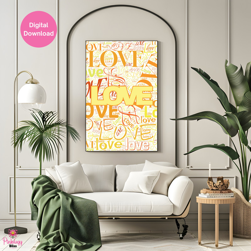 Love Typography Wall Art Citrus Digital Download 0