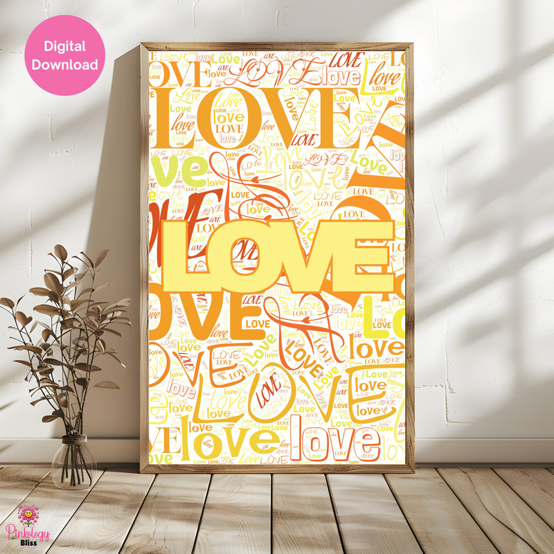 Love Typography Wall Art Citrus Digital Download 1