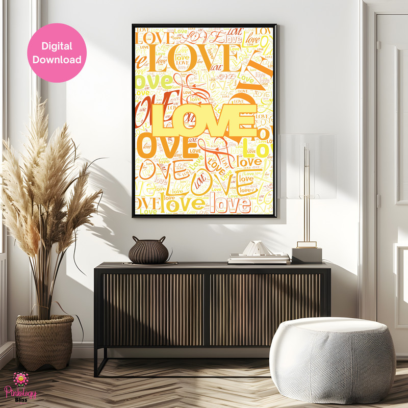 Love Typography Wall Art Citrus Digital Download 3