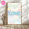 Love Typography Wall Art Pastels Digital Download 1
