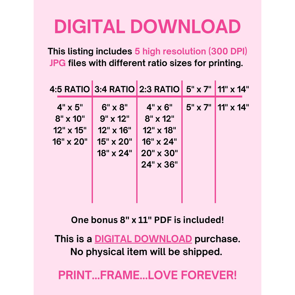 Love Typography Wall Art Red Digital Download 6