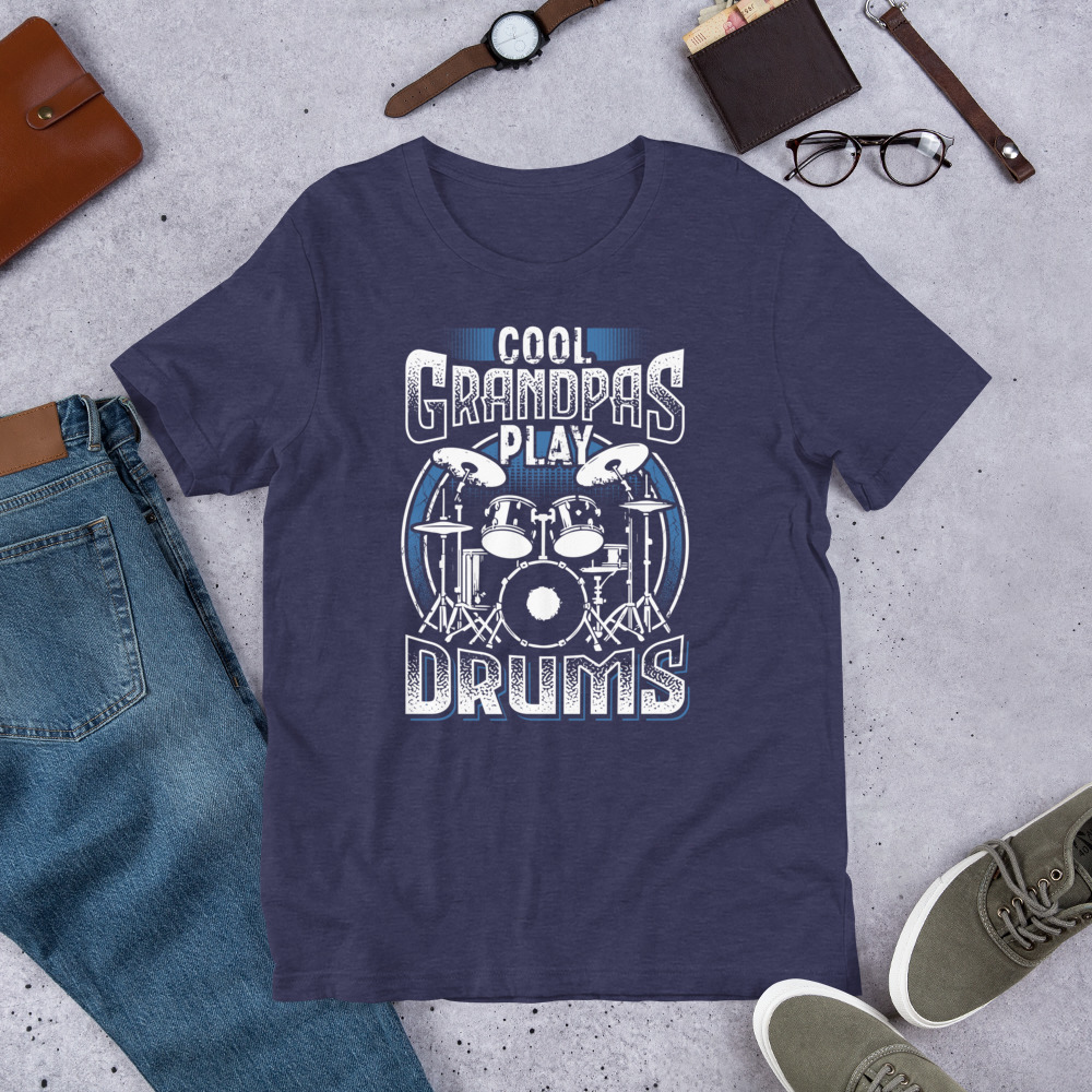 Cool Grandpas Play Drums Funny Grandpa Drummer Unisex Tshirt 2