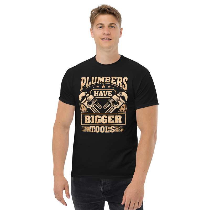 HAPPINESS IS A DAY SPENT PLUMBING Unisex Classic Tee 0
