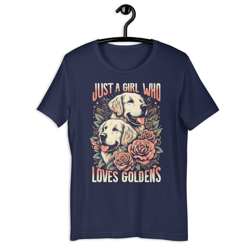 JUST A GIRL WHO LOVES GOLDENS Unisex Tshirt 3
