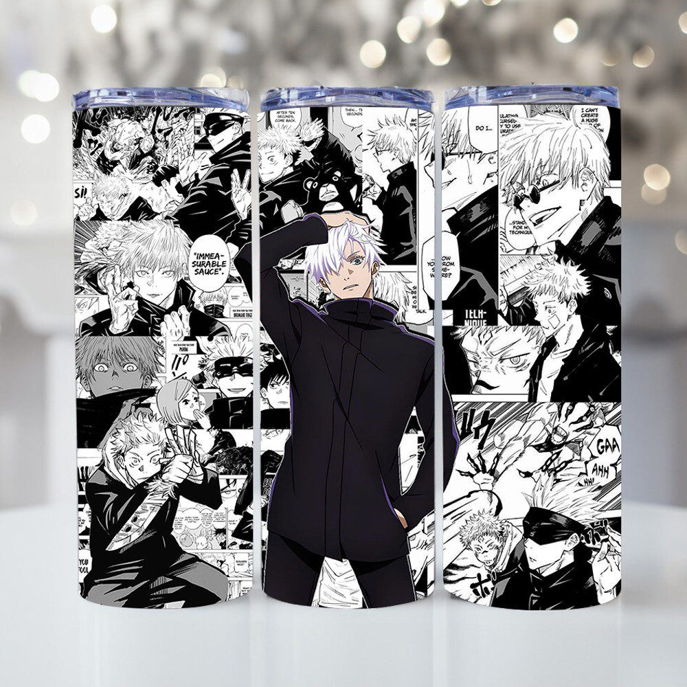 Straight Tumbler 20 Oz 30 Oz Sublimation Design Gojo Satoru Tumbler Wrap Jujutsu Kaisen Skinny T 0