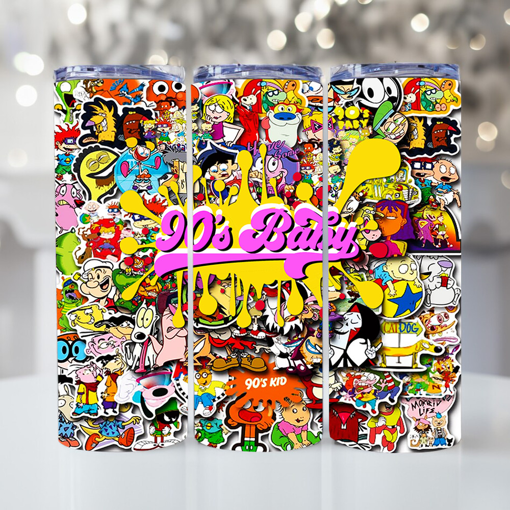 20 Oz 30 Oz Tumbler Wraps Anime 90s Skinny Tumbler Wraps Anime PNG 0