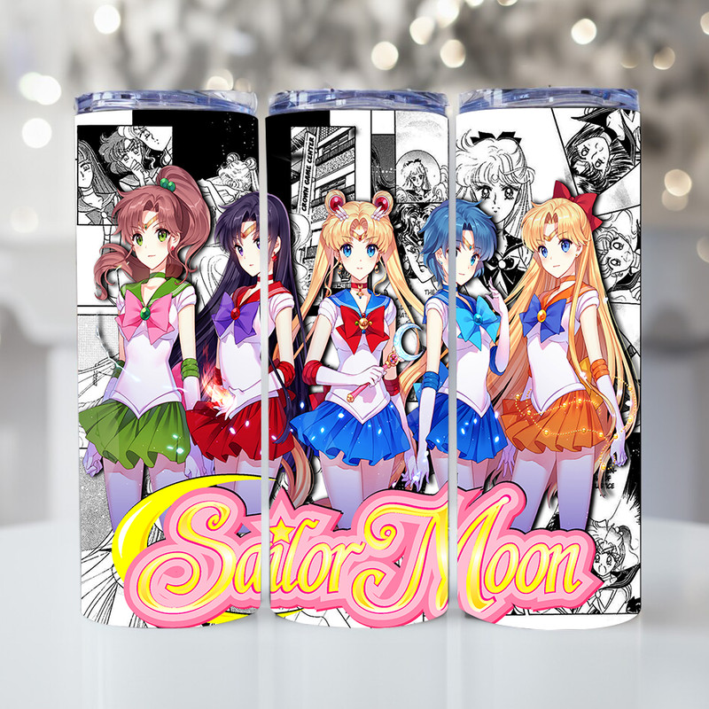 20 Oz 30 Oz Anime Tumbler PNG Sailor Moon Skinny Tumbler Anime Wraps 0