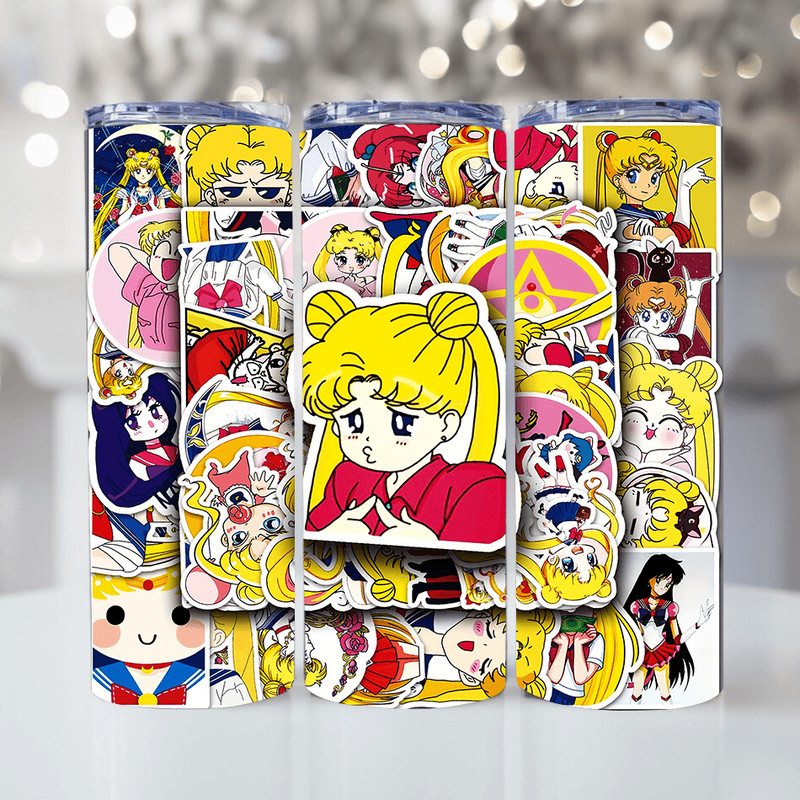 Straight 20 Oz 30 Oz Anime Tumbler PNG Sailor Moon Skinny Tumbler Digita Lprinting 0